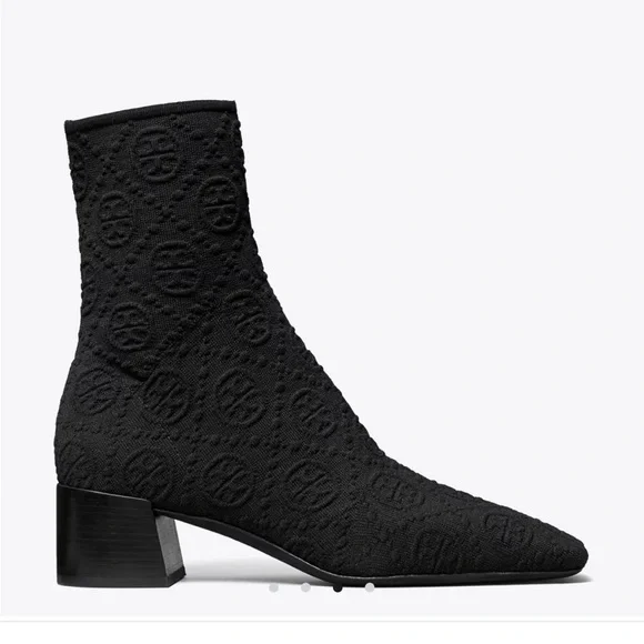 Tory Burch stretch ankle logo jacquard boot - Picture 5 of 11